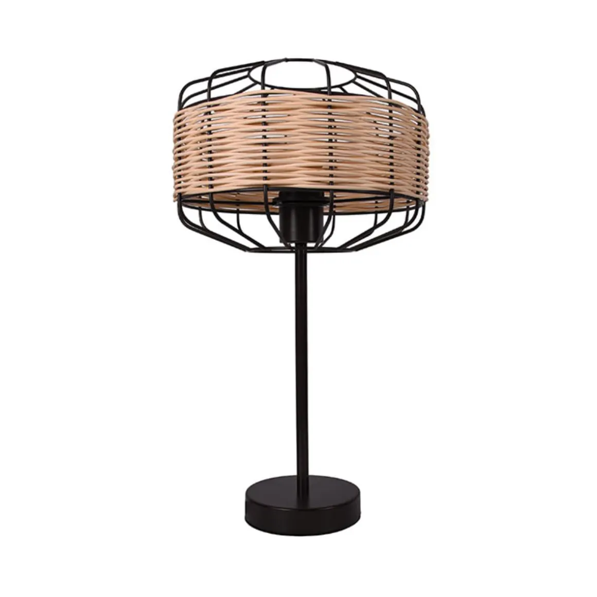 Lámpara de sobremesa Solange Lumit 60W mimbre natural/marrón Ø25x45,5 cm