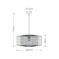 Lámpara de techo Bamboo Lumit 60W altura regulable bambú natural/negro