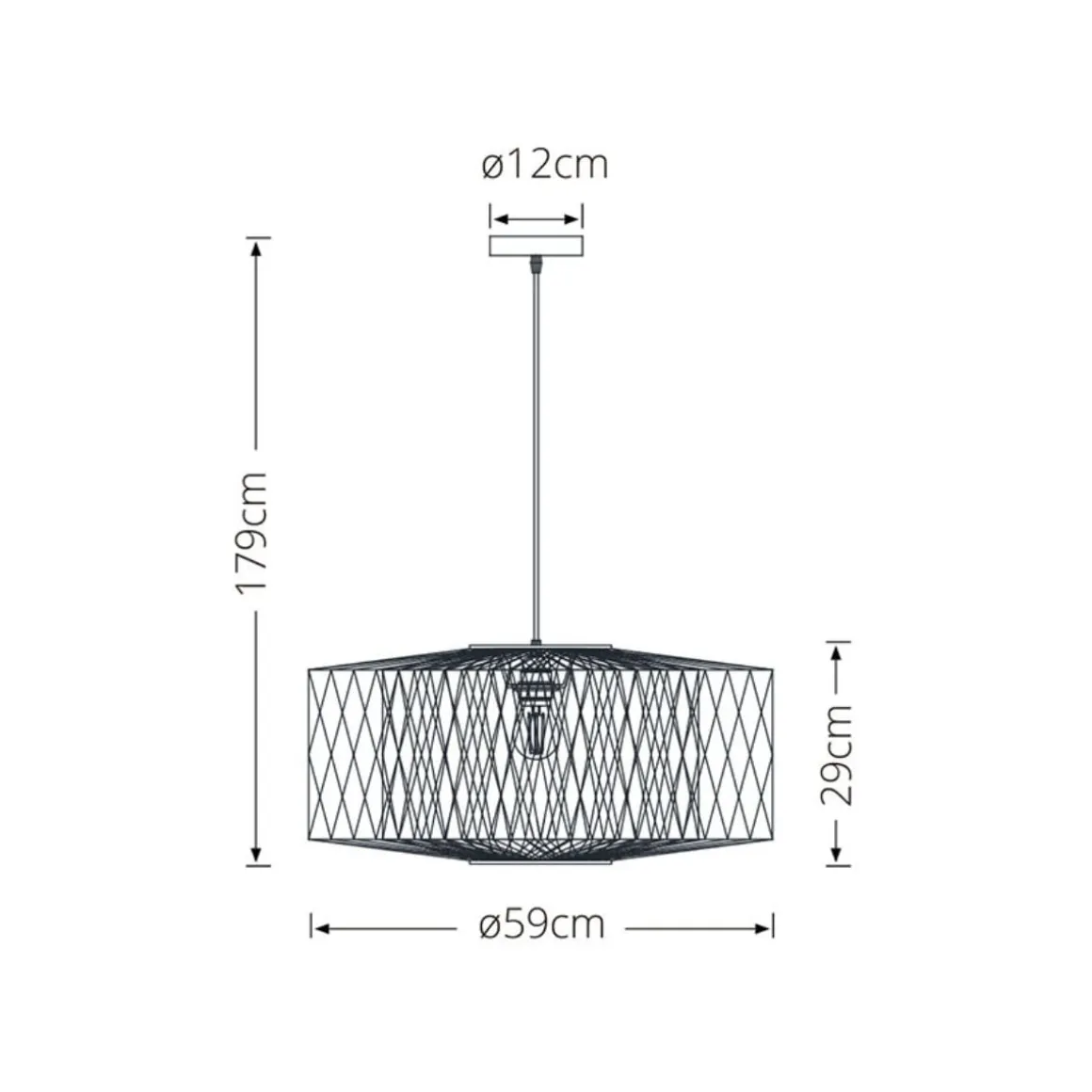 Lámpara de techo Bamboo Lumit 60W altura regulable bambú natural/negro