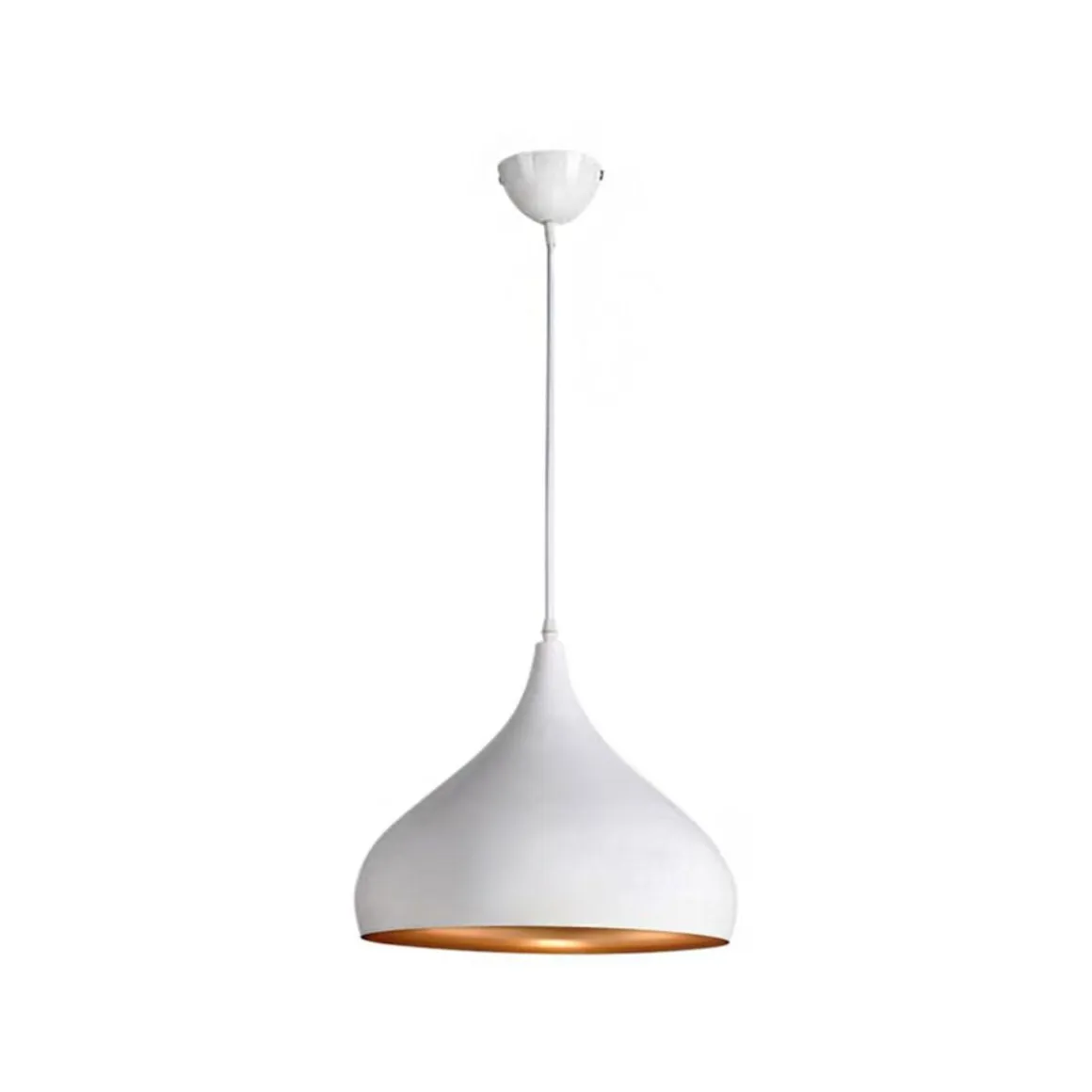 Lámpara de techo Bonn altura regulable blanco/dorado Ø32x38-115 cm