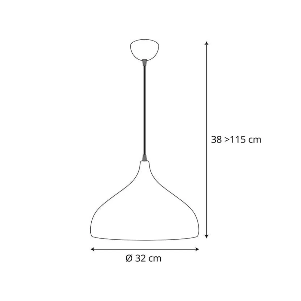 Lámpara de techo Bonn altura regulable blanco/dorado Ø32x38-115 cm