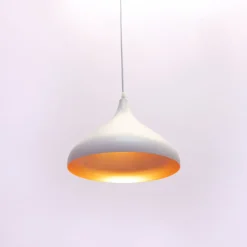 Lámpara de techo Bonn altura regulable blanco/dorado Ø32x38-115 cm