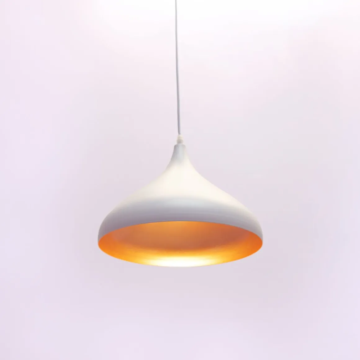 Lámpara de techo Bonn altura regulable blanco/dorado Ø32x38-115 cm