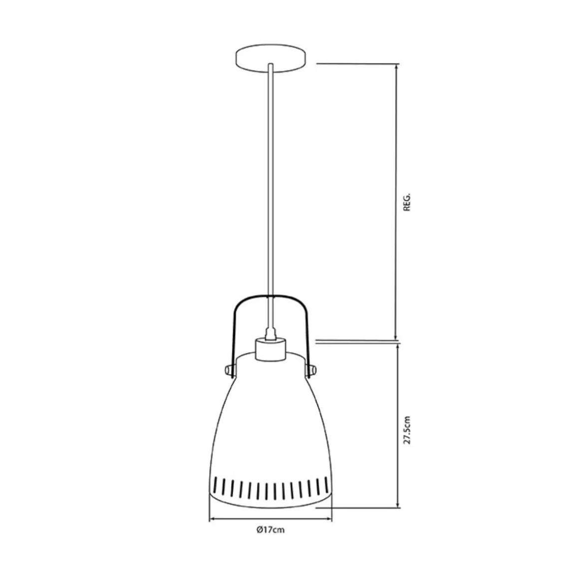 Lámpara de techo Brooklyn Lumit 60W altura regulable blanco Ø17 cm