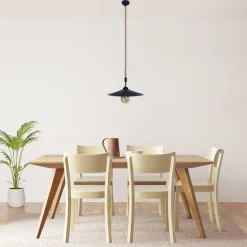 Lámpara de techo Cremilda Lumit 60Waltura regulable negro Ø36x107 cm