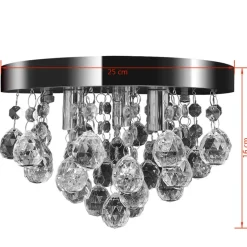 Lámpara de techo de cristal diseño cromado Ø25x16 cm