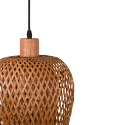 Lámpara de techo Filipinas Bel Air 40W altura regulable madera natural