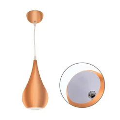 Lámpara de techo Gaio Lumit 40W altura regulable cobre Ø16 cm