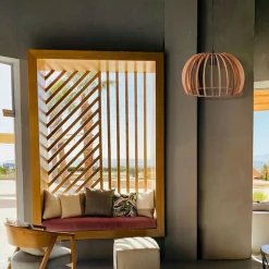 Lámpara de techo Ganges Bel Air 40W altura regulable madera Ø35 cm