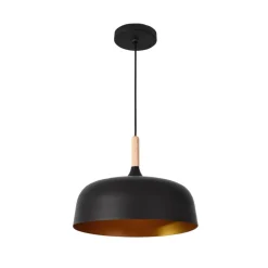 Lámpara de techo Genaro Lumit 60W altura regulable negro/oro Ø32 cm