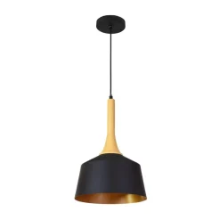 Lámpara de techo Giani Lumit 60W altura regulable negro/oro Ø27 cm