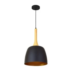 Lámpara de techo Guga Lumit 60W altura regulable negro/oro Ø26 cm