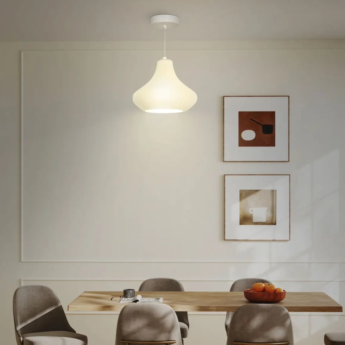 Lámpara de techo Luzentra Homcom 25W luz cálida 3000K blanco Ø22x180 cm
