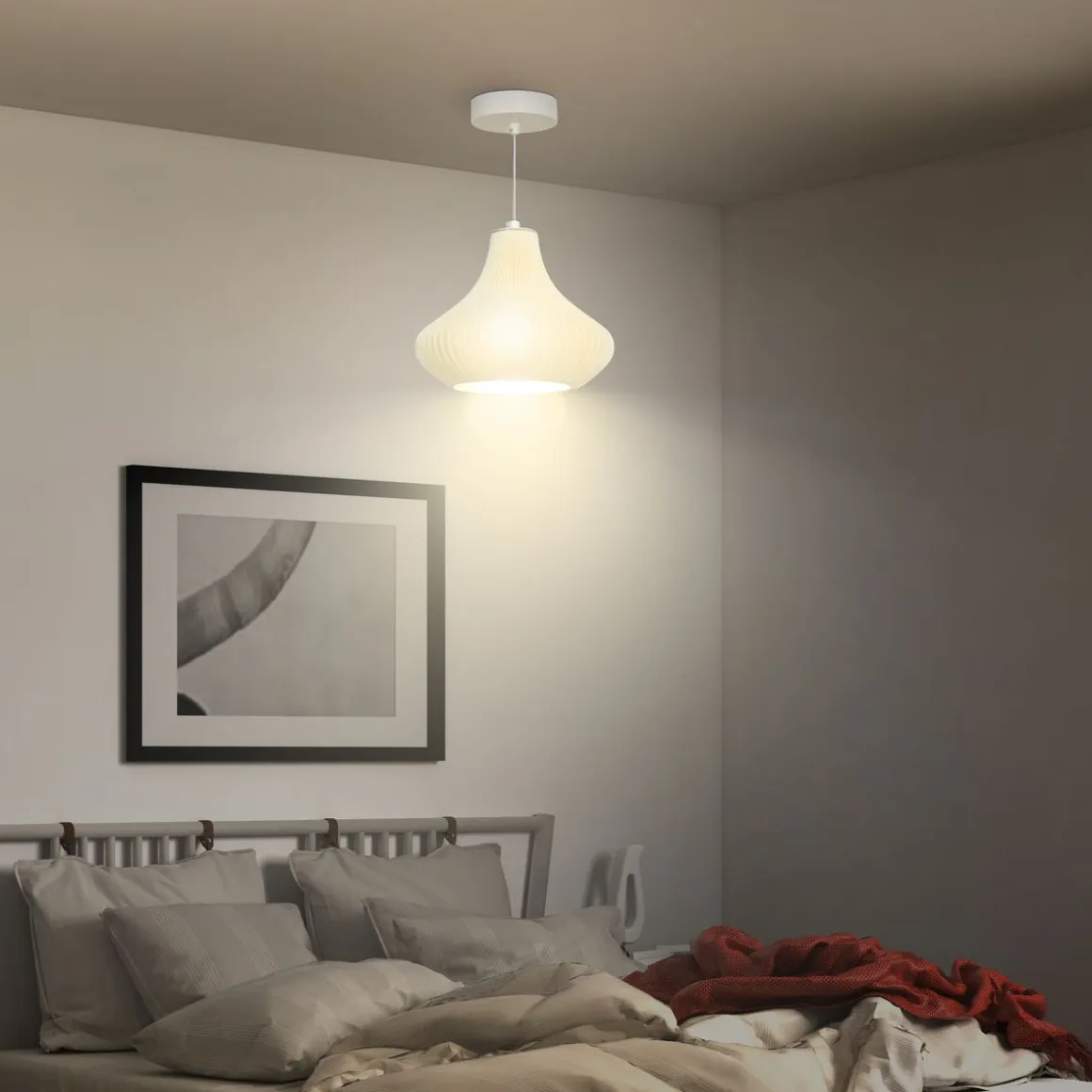 Lámpara de techo Luzentra Homcom 25W luz cálida 3000K blanco Ø22x180 cm
