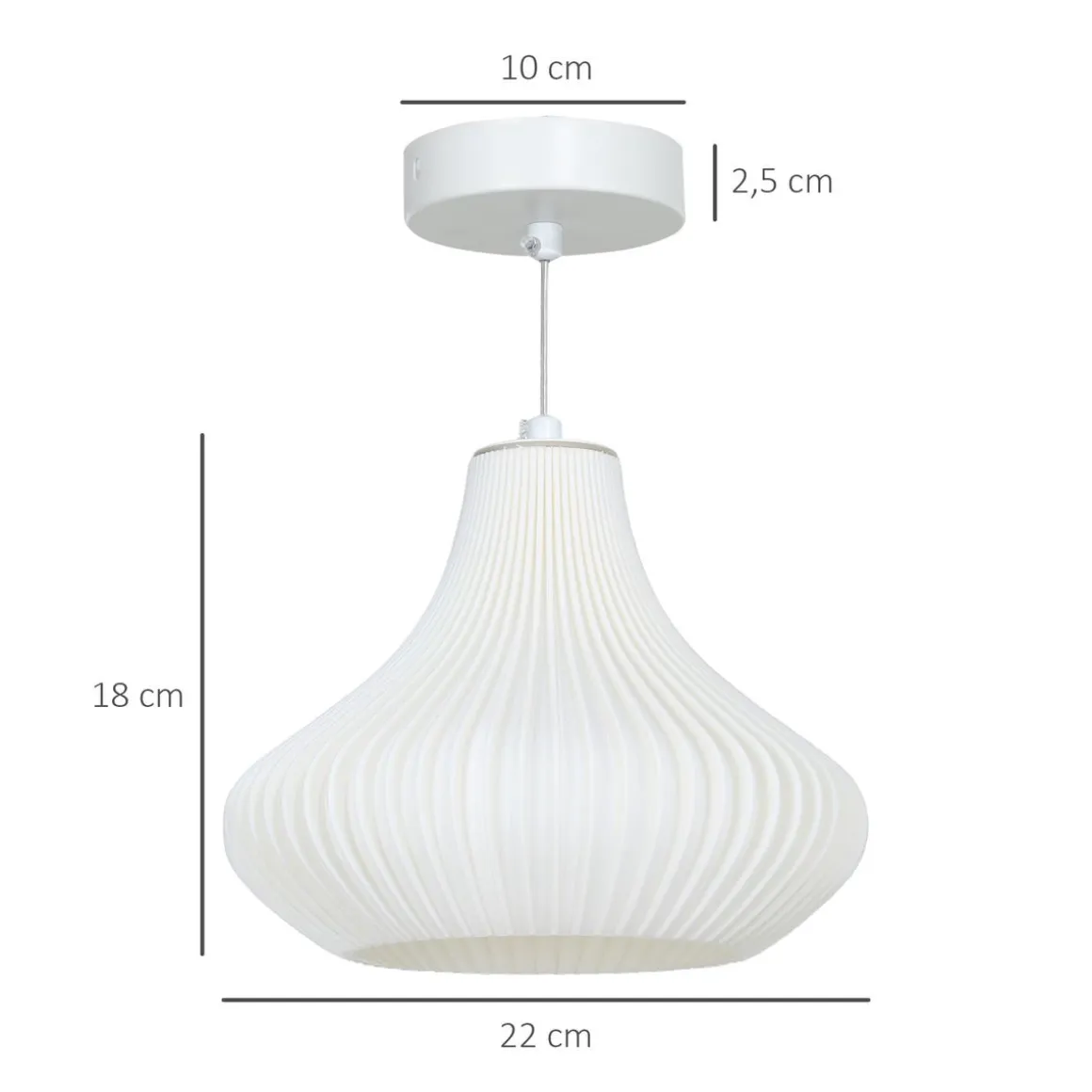 Lámpara de techo Luzentra Homcom 25W luz cálida 3000K blanco Ø22x180 cm