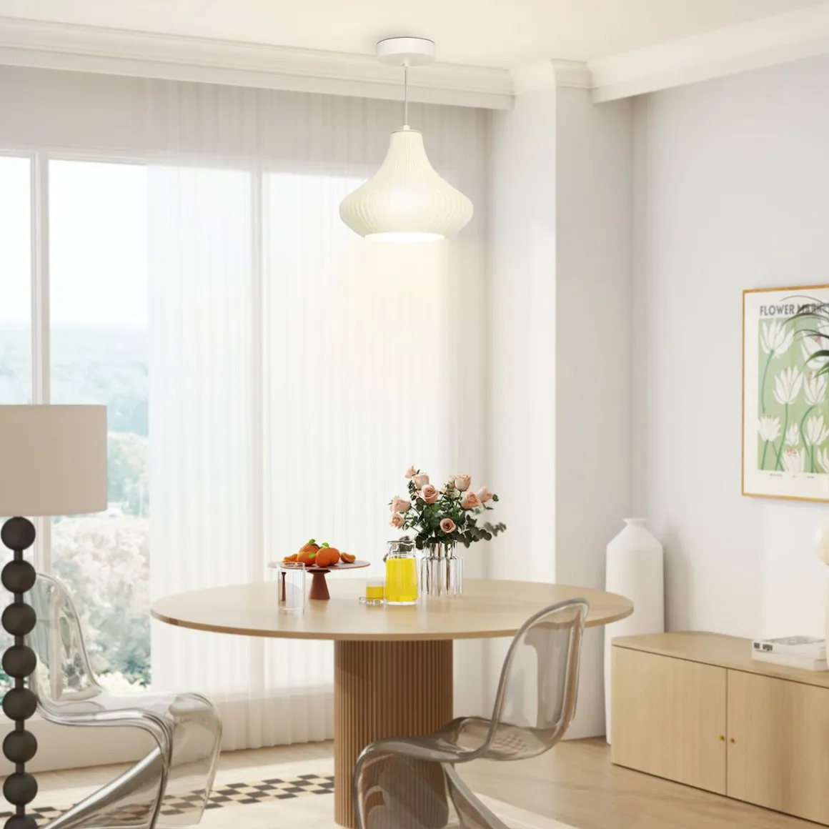 Lámpara de techo Luzentra Homcom 25W luz cálida 3000K blanco Ø22x180 cm