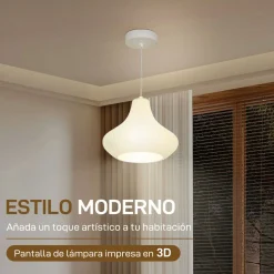 Lámpara de techo Luzentra Homcom 25W luz cálida 3000K blanco Ø22x180 cm