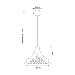 Lámpara de techo Manila Bel Air 40W altura regulable madera Ø35 cm