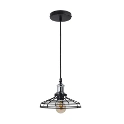 Lámpara de techo Pascal Lumit 60W altura regulable negro/cromo Ø23 cm