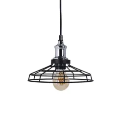 Lámpara de techo Pascal Lumit 60W altura regulable negro/cromo Ø23 cm