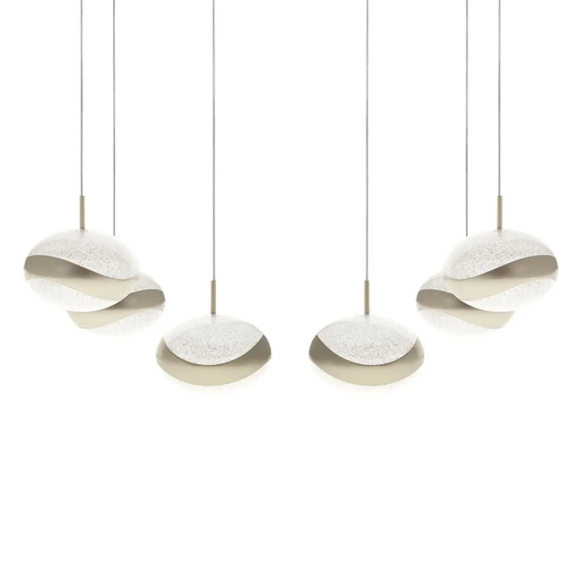 Lámpara de techo Planett Lumit 48W 3600 lm altura regulable beige 65x30 cm