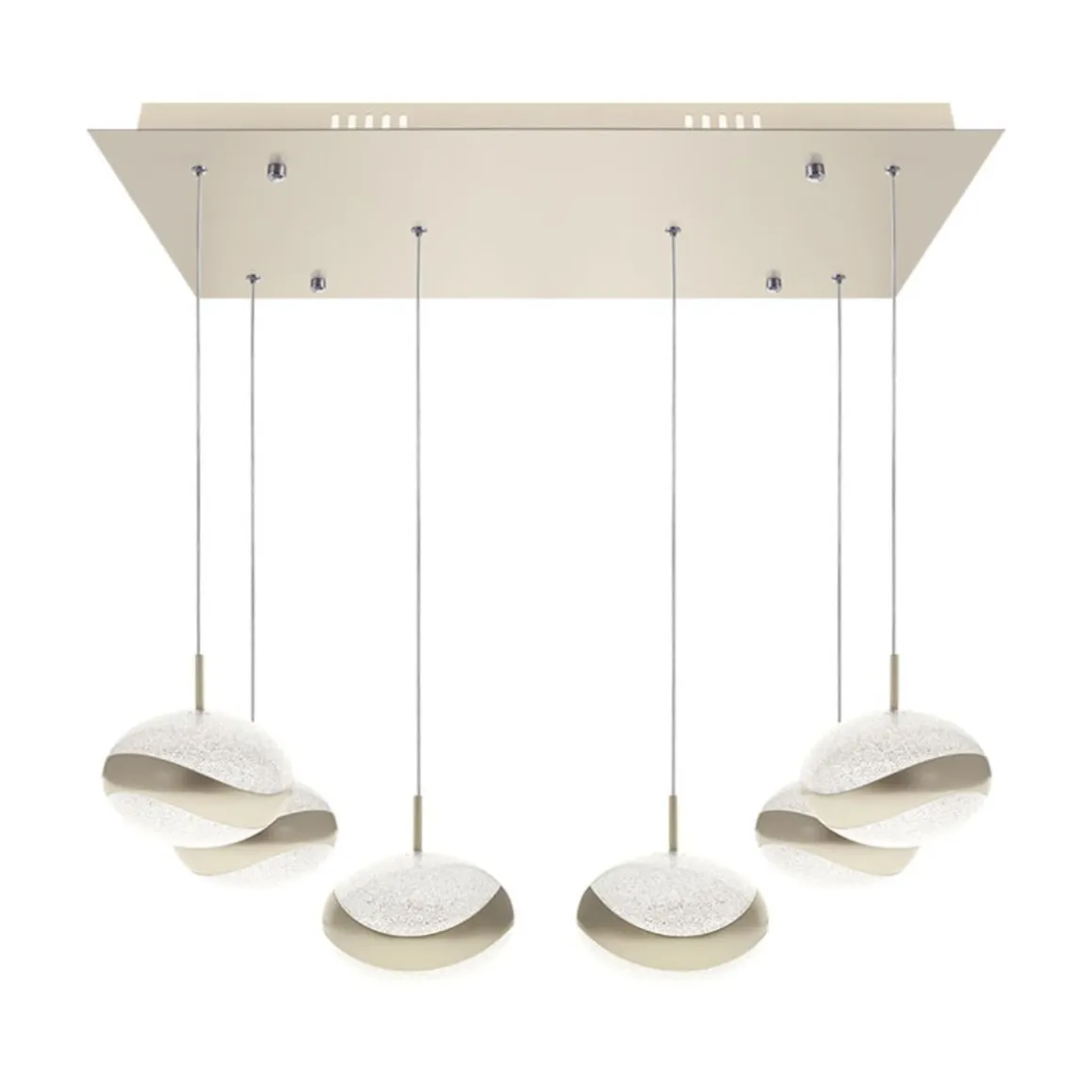 Lámpara de techo Planett Lumit 48W 3600 lm altura regulable beige 65x30 cm