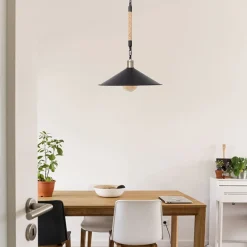 Lámpara de techo Soga Lumit 40W altura regulable negro/natural