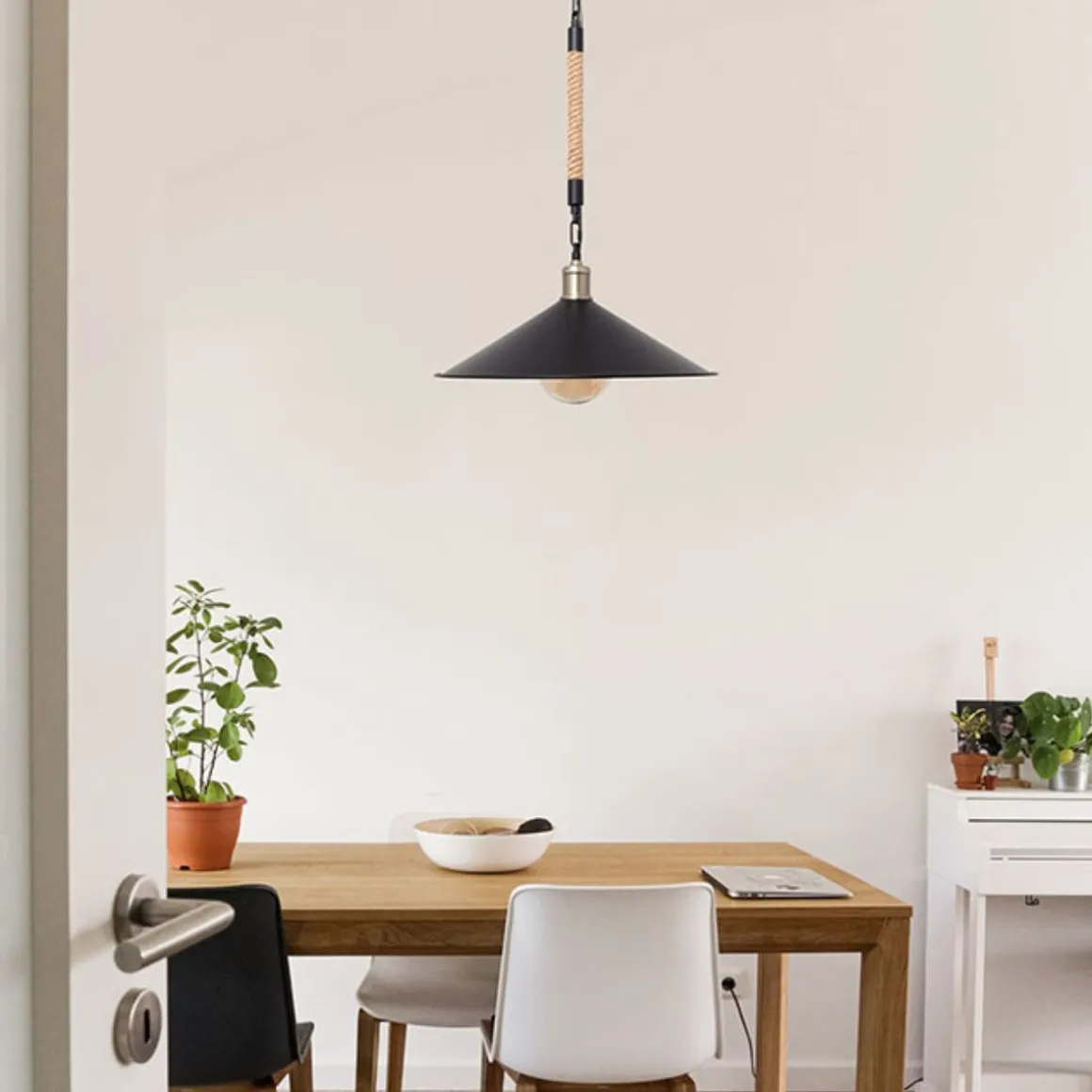 Lámpara de techo Soga Lumit 40W altura regulable negro/natural