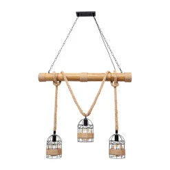 Lámpara de techo Soga Lumit 40W altura regulable marrón 80-130x100x100 cm
