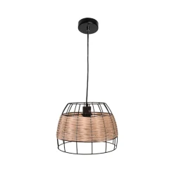 Lámpara de techo Sotero Lumit 60W colgante mimbre marrón/natural Ø32x176 cm
