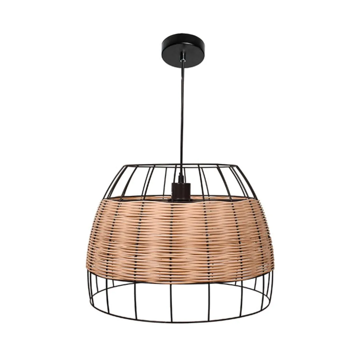 Lámpara de techo Sotero 60W colgante mimbre marrón/natural Ø42x181,5 cm
