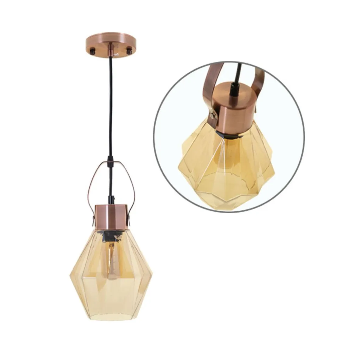 Lámpara de techo Ziva Lumit 60W altura regulable bronce Ø18 cm
