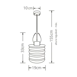 Lámpara de techo Zulaia Lumit 60W altura regulable bronce Ø20 cm