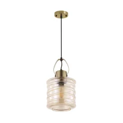Lámpara de techo Zulaia Lumit 60W altura regulable bronce Ø20 cm