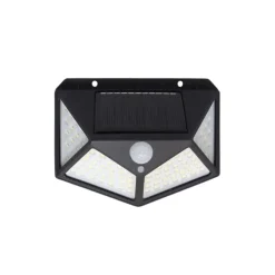 Lámpara solar de pared 100 LED + sensor movimiento negro 13,5x10x5 cm