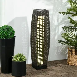 Lámpara solar Isla Outsunny luces LED gris 78x21x21 cm