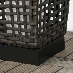 Lámpara solar Isla Outsunny luces LED gris 78x21x21 cm