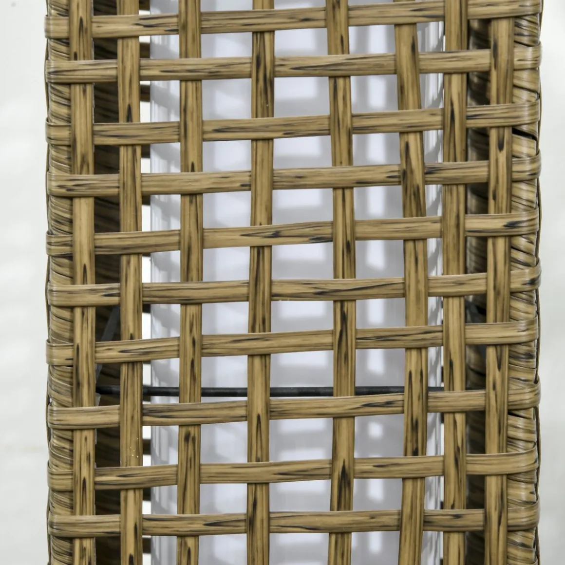Lámpara solar Palapa Outsunny luces LED 2500K exterior marrón 69x15,5x15,5 cm