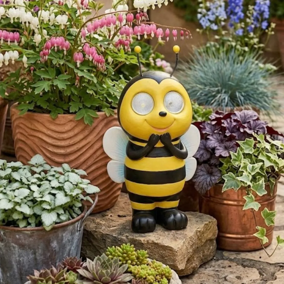 Luz solar Abeja luz LED amarillo 20,5x11,5x9 cm