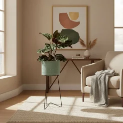 Macetero alto MOA Vinthera acero verde claro Ø28x58 cm