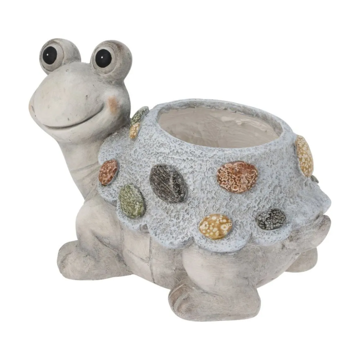 Macetero decorativo diseño animal gris 16x19x32 cm