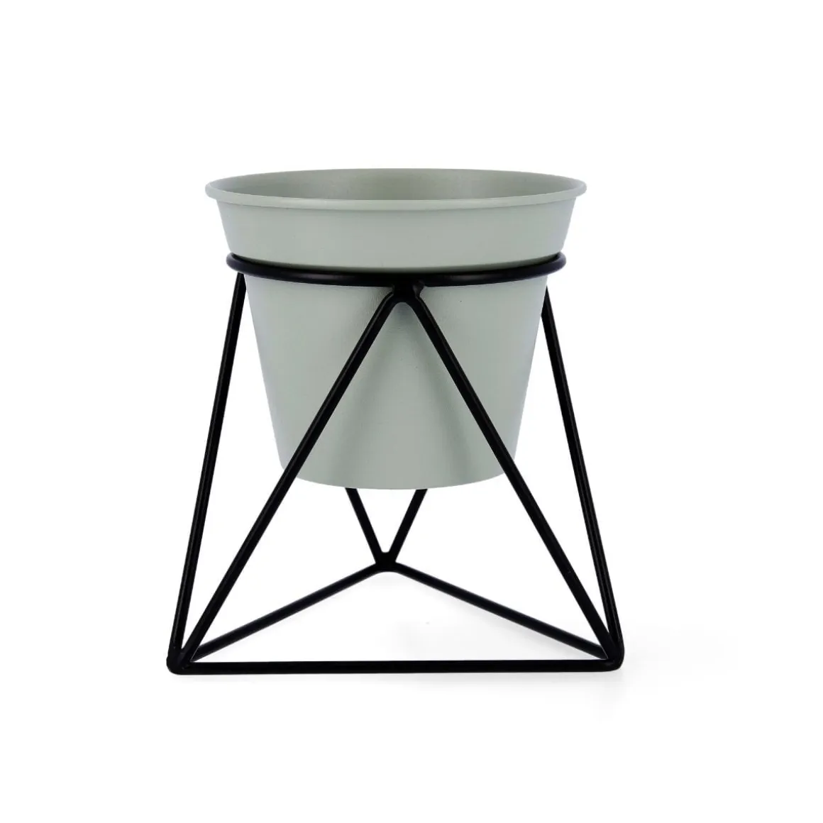 Macetero MOA Vinthera con base triangular verde claro 15x14,5x12,5 cm