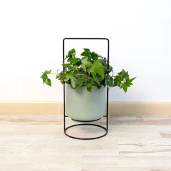 Macetero MOA Vinthera con asa acero verde claro Ø18x39 cm
