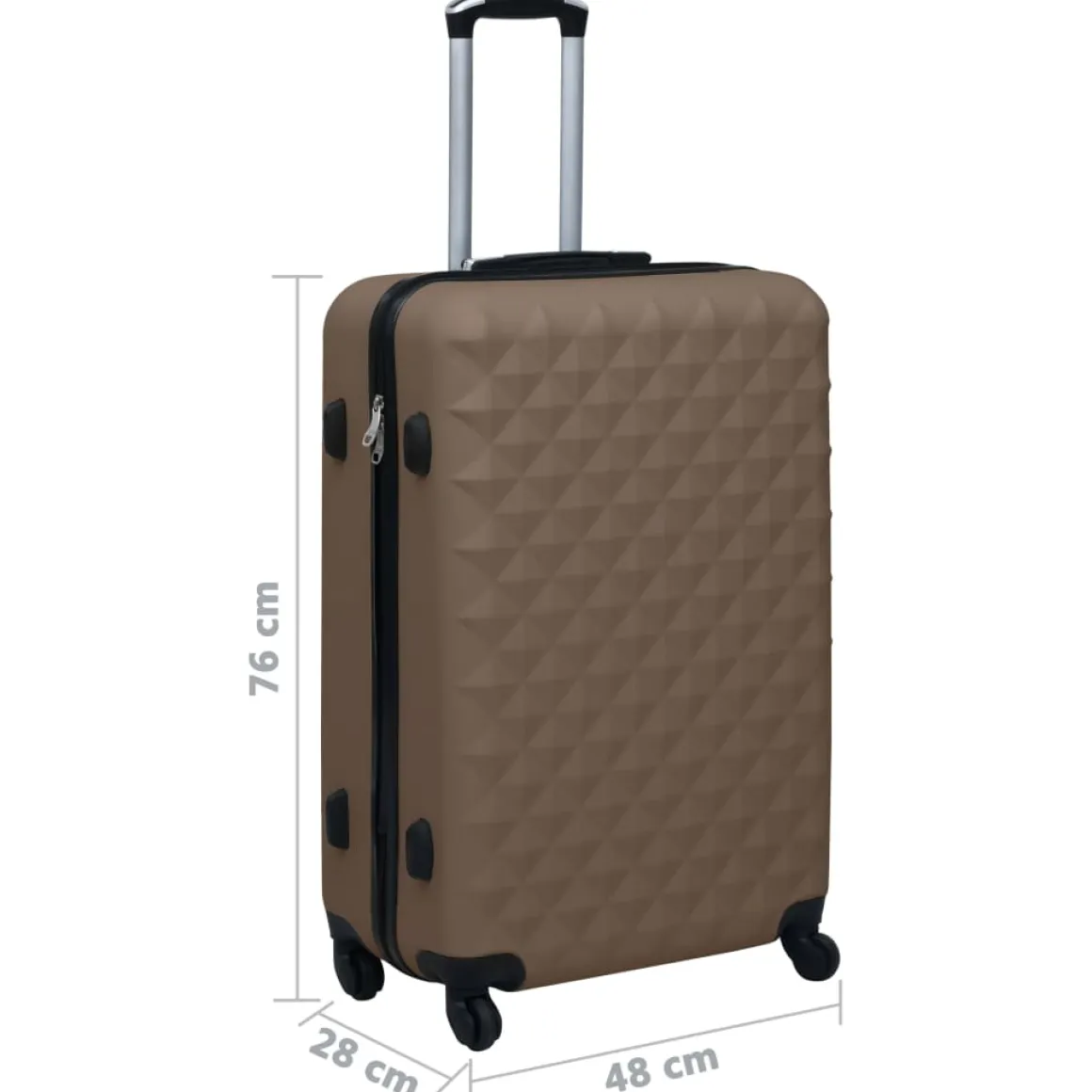 Maleta trolley rígida con ruedas giratorias 28x76x48