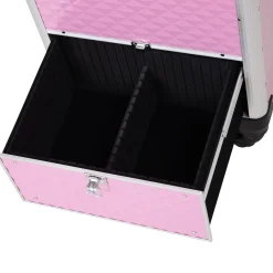 Maletín de maquillaje Homcom ruedas + asa 62x34x25 cm