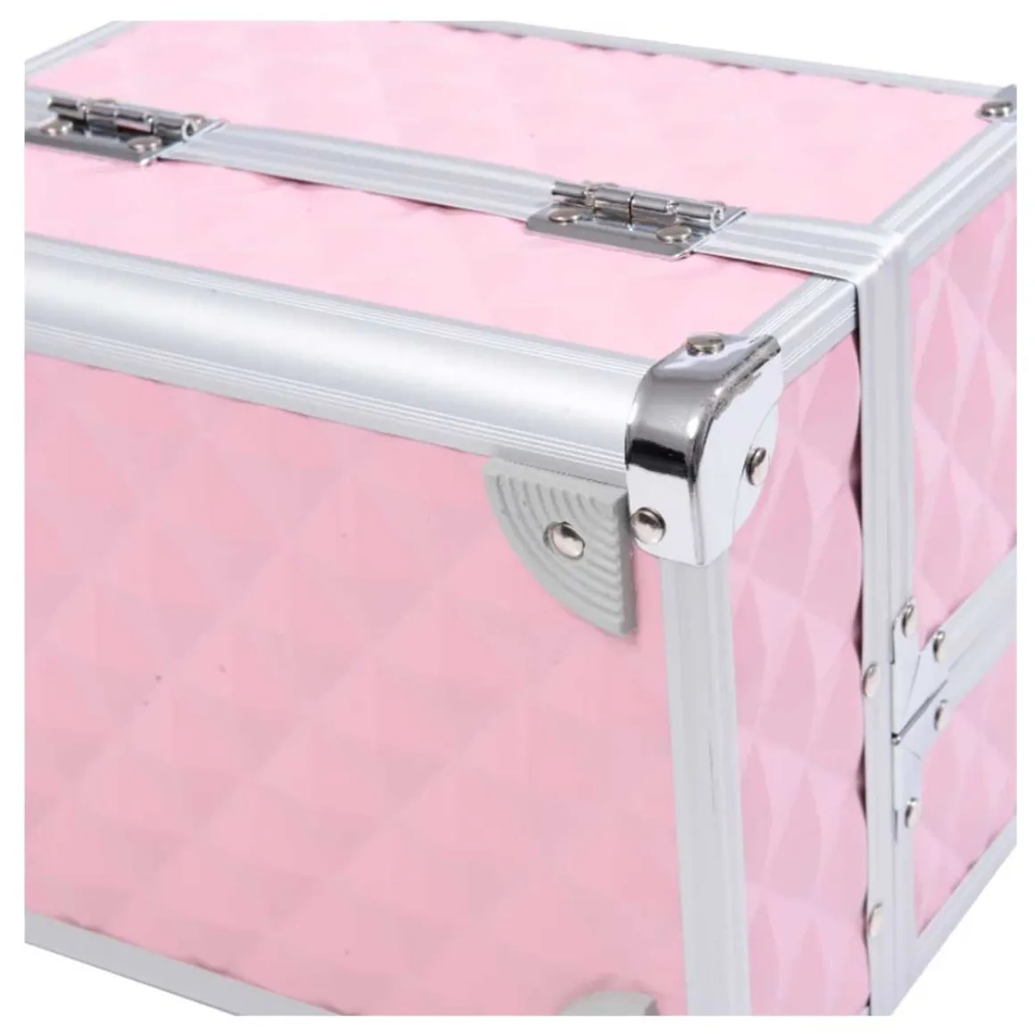 Maletín de maquillaje profesional Homcom 3 niveles rosa 15x20x15 cm