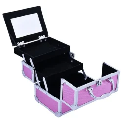Maletín profesional Homcom con espejo rosa 20x15x15 cm