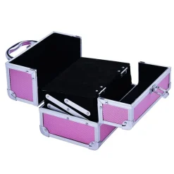 Maletín profesional Homcom con espejo rosa 20x15x15 cm