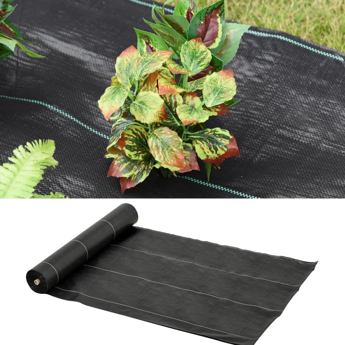Malla de jardín Formentera Outsunny transpirable 100 g/m² negro 2x50 m