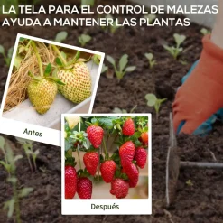 Malla de jardín Menorca Outsunny transpirable 60 g/m² negro 1x100 m